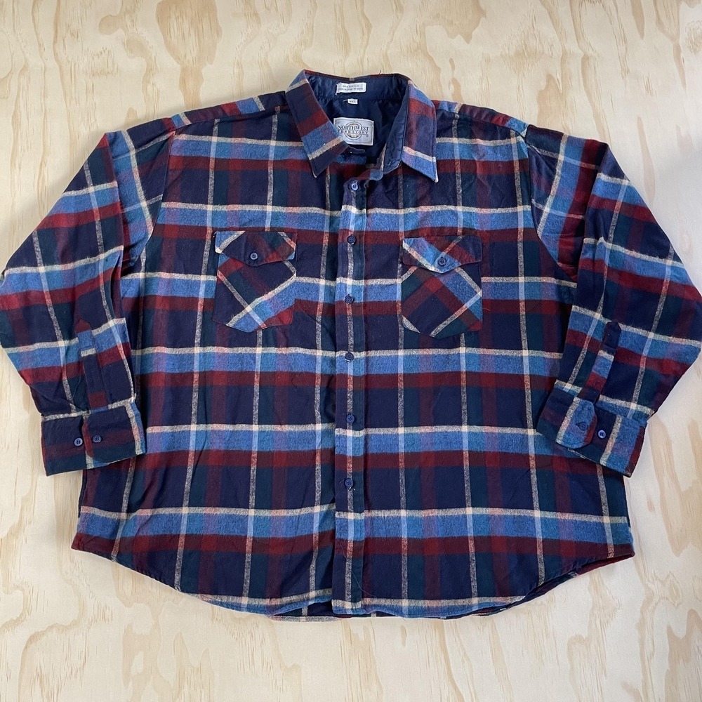 Vintage Northwest Territory Mens 3XL Plaid Long Sleeve Button Up Flannel Shirt